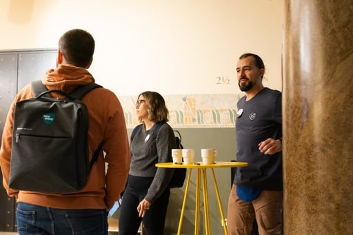 Attendees enjoying a break