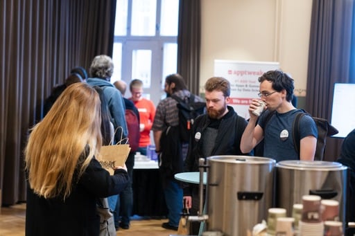 Attendees at the Shopify stand