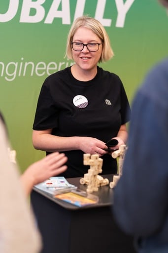 A Shopify repretative at their stand