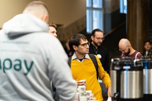 Getting a cup of coffee