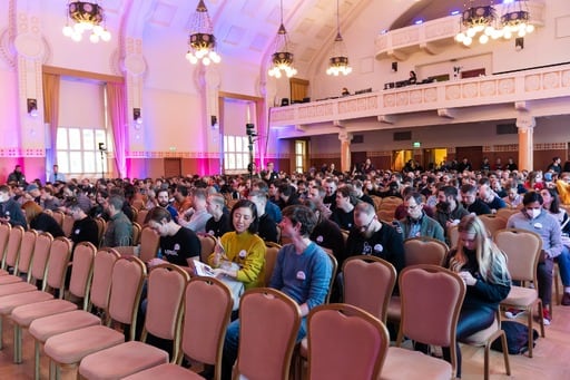 The audience in the congress hall, wide-angle