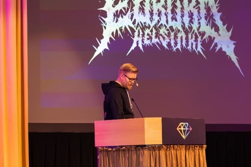 Matias Korhonen giving his opening remarks