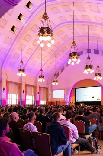 The audience watches Matz's keynote