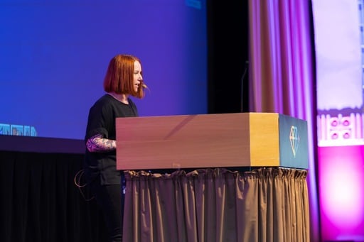 Mel Kaulfuss presenting