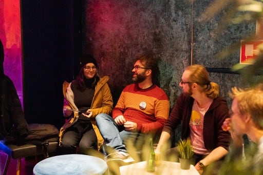 Small group of people in the bar