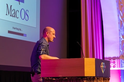 Andy Croll presents his closing keynote